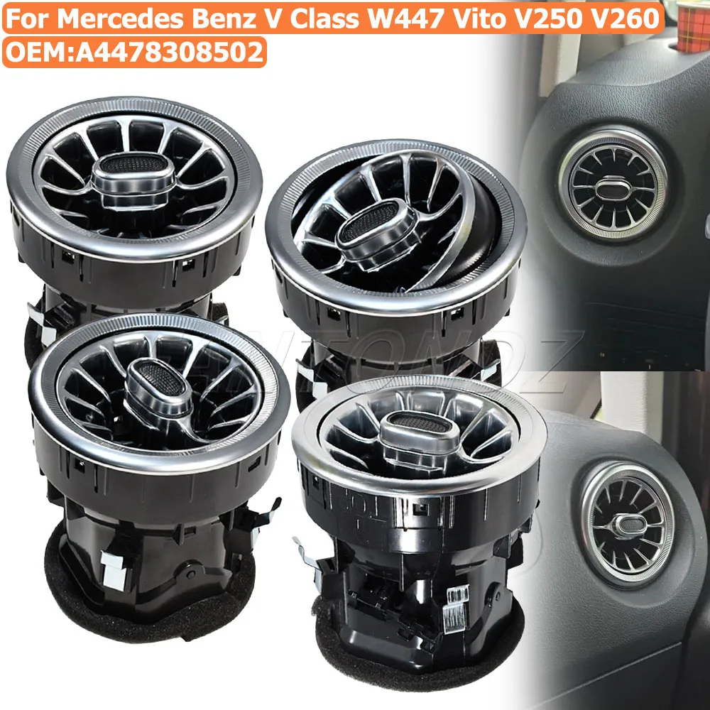

1/2/4 шт. передняя внутренняя приборная панель автомобиля, воздуховыпускное отверстие кондиционера турбокондиционера для Mercedes Benz V Class W447 Vito A4478308502