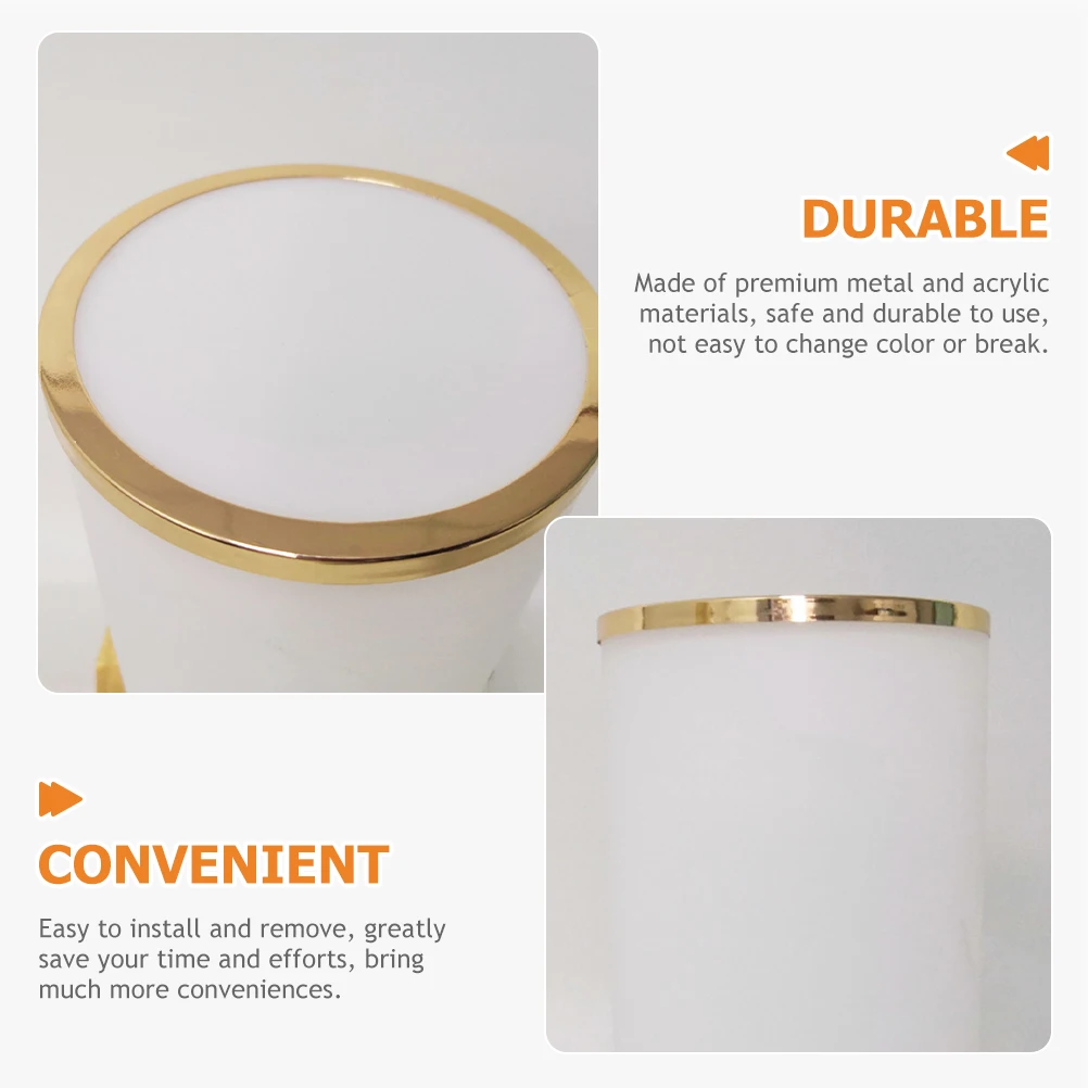 

2Pcs Lamp Shades Dust Cover Diffusers Acrylic Metal Round Lampshade Cover for Table Lamps LED Lights Bedroom Study Room Decor