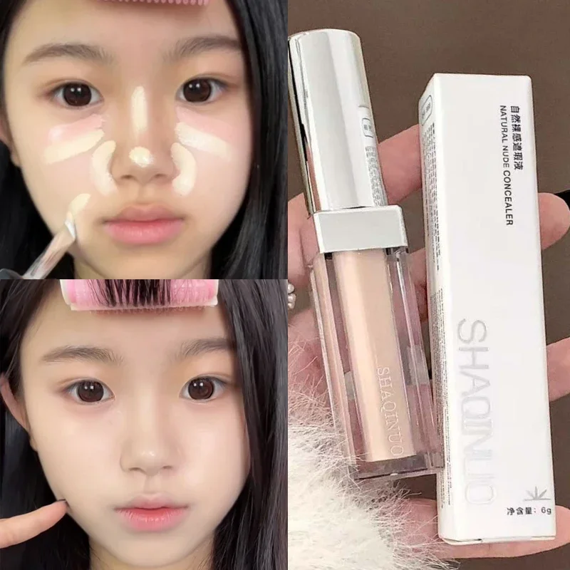 Crema correctora líquida, maquillaje resistente al agua, hidratante, brillo, cubierta de larga duración, acné, ojeras, base cosmética facial