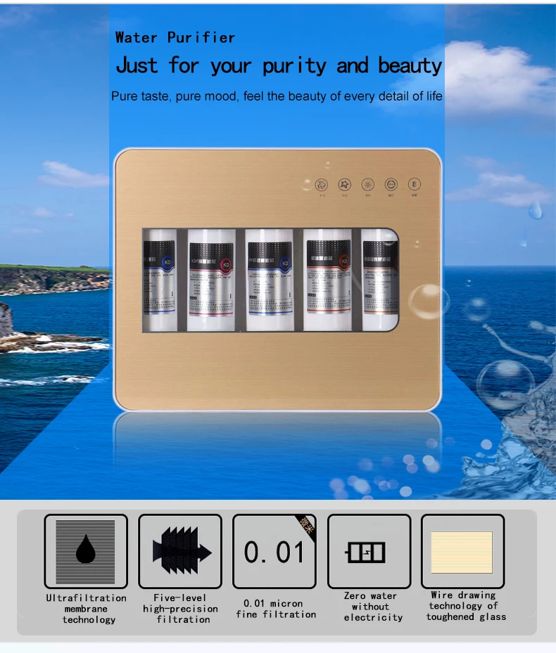 

OEM/ODM Kitchen Small Five-stage Ultrafiltration Water Purifier Household Tap Water Filtration UF Water Purifier