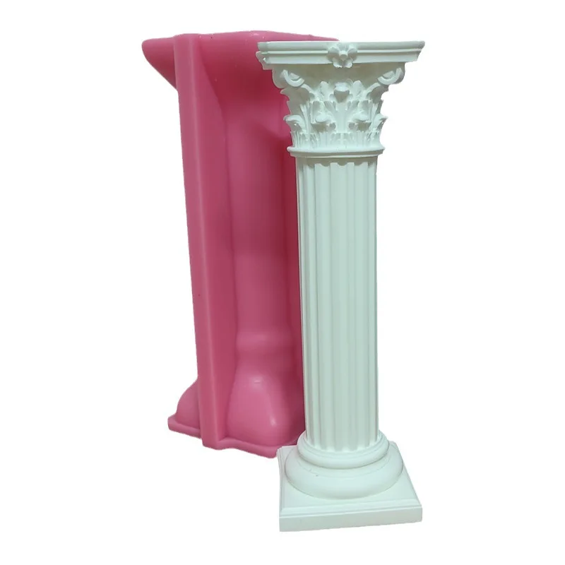 D301 Big European Roman Column Candle Silicone Mold Gypsum form Carving Art Aromatherapy Plaster Home Decoration Mold Gift Handm