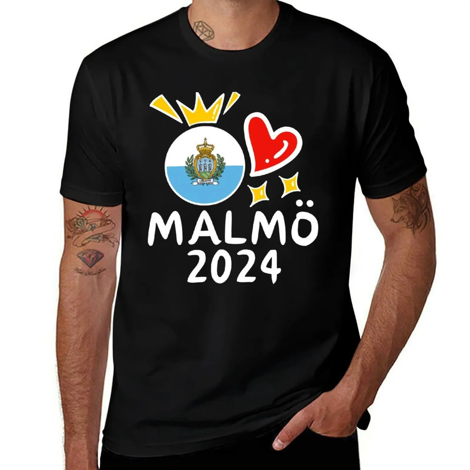 

Eurovision 2024 Song Contest Malmo San Marino Winner T-Shirt Holiday All Match T-Shirt