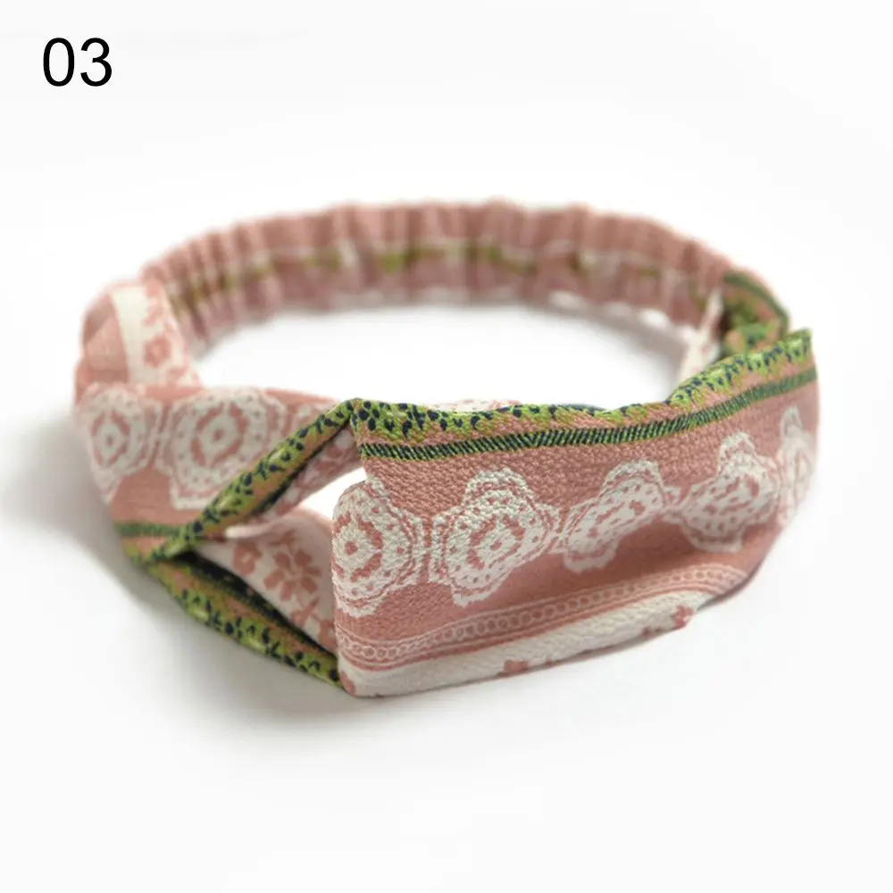 Print Cross Knot Turban Headbands for Women Girls Hair Bands Bohemian Hairbands Ladies Headwear