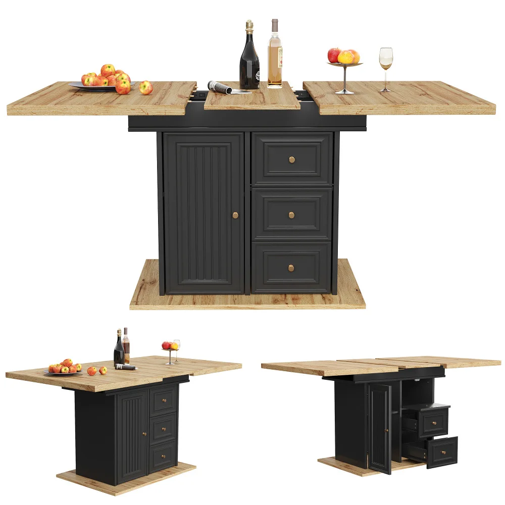 PINGGO LED-Esstisch 110(140)x80x75cm Holztisch für 6 Personen für Küche, Esszimmer, Terrasse, Garten – Detail 10