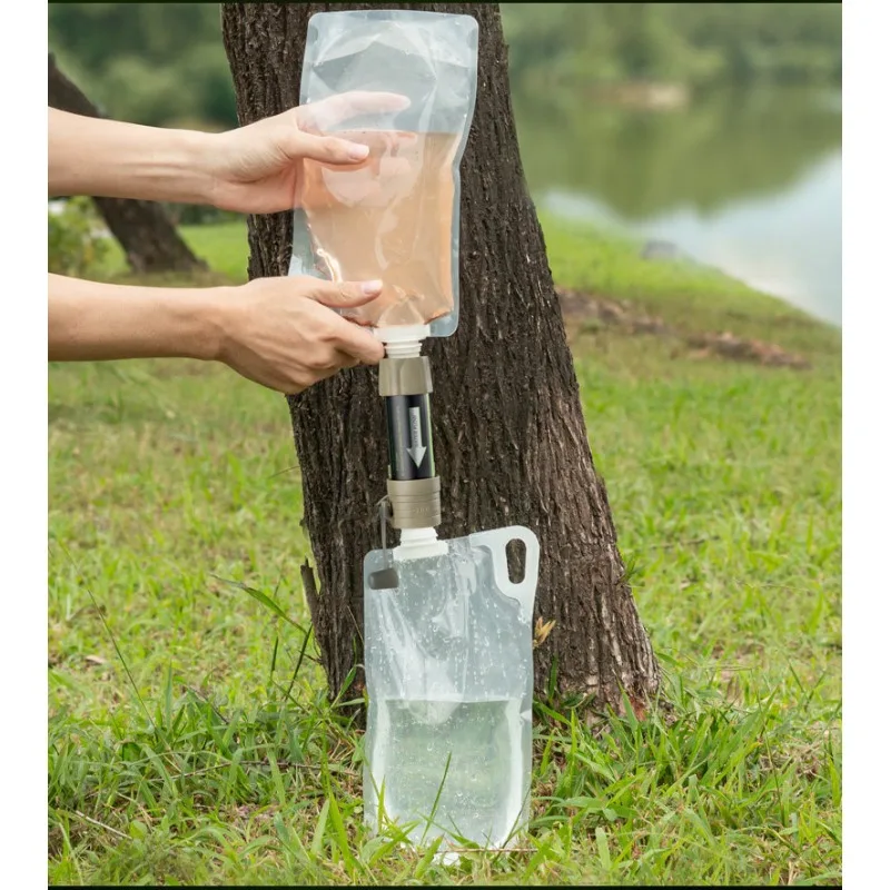Individual portable outdoor water purifier, outdoor water purification bag L630 double water bag
