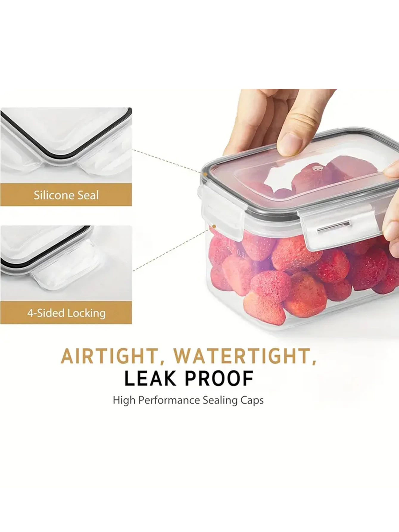 18 قطعة، حاويات تخزين الطعام محكمة الغلق مع أغطية، تنظيم مخزن المطبخ البلاستيكي الغرور والتخزين، برطمانات الطعام الجافة