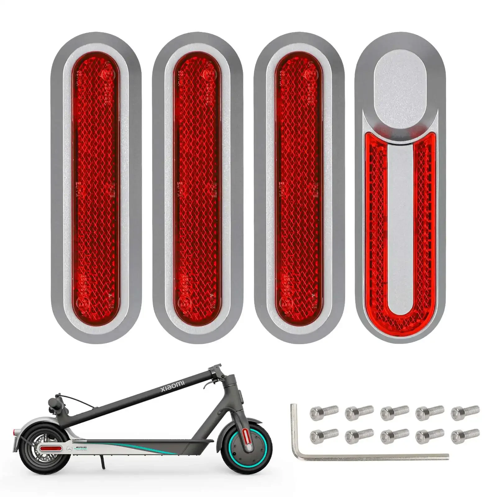 

Front&Rear Reflective Stickers 4 Pcs Wheel Decorative Reflectors for Xiaomi M365/1S/Pro/Pro 2 Lite Electric Scooter Modification