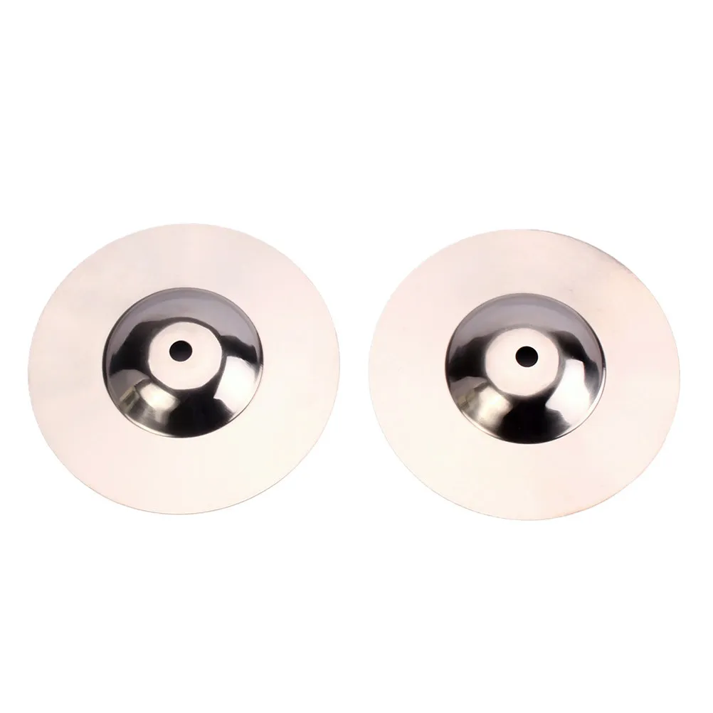 2Pcs Silver Cymbal Crash Drum Percussion Accessory High Hardness Resistant to Deformation Fine Grinding Clean Delicate Tone