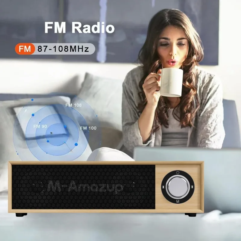 خشبية المنزل سطح المكتب مكبرات صوت بخاصية البلوتوث عالية الطاقة مضخم الصوت متعدد الوظائف الكمبيوتر مكبرات الصوت راديو FM TF بطاقة/U مشغل القرص