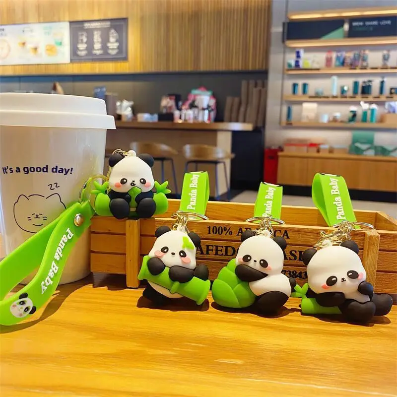 Panda Keychain Cute Doll Cartoon Pendant Keychain Schoolbag Gift Ornament Gift