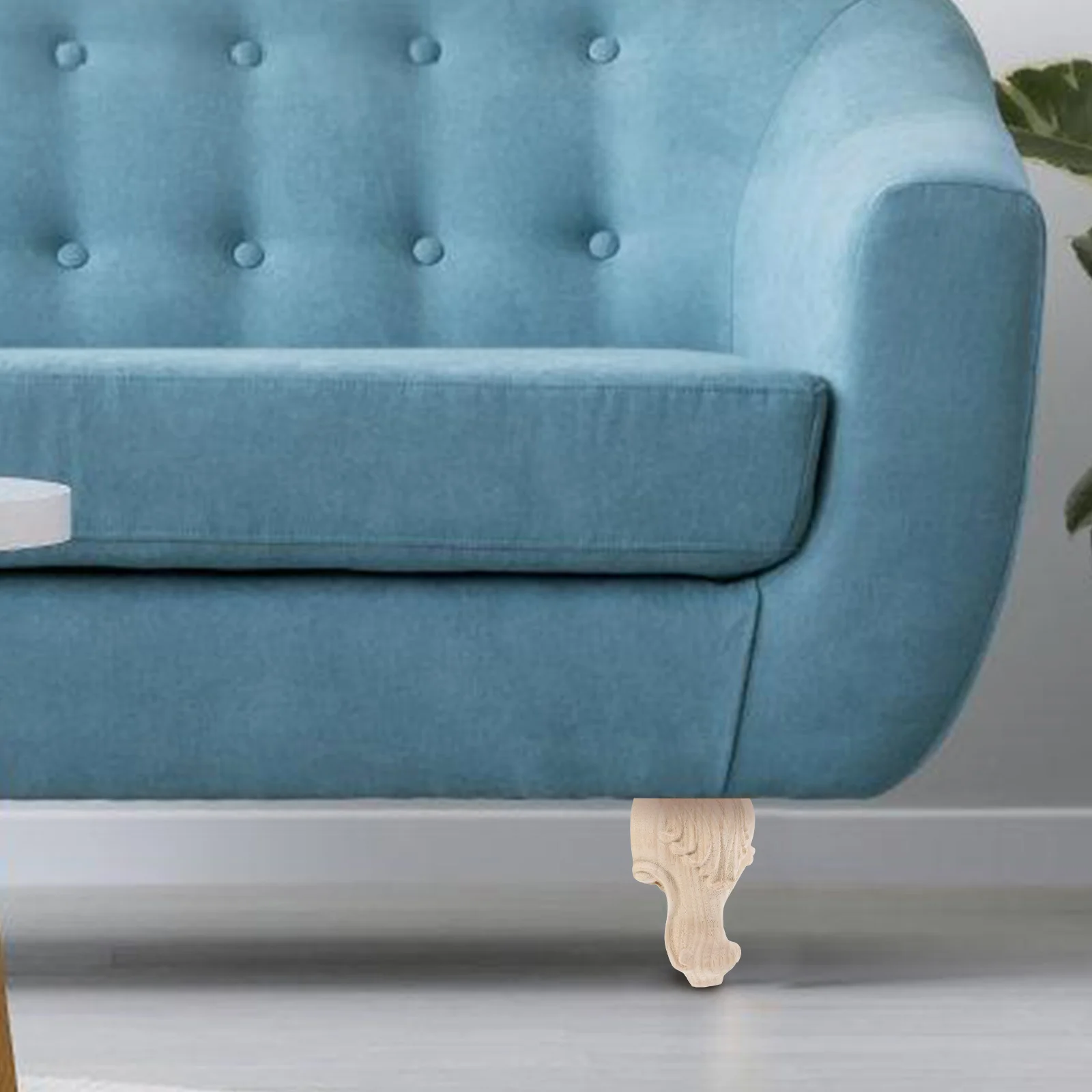 

4pcs Solid Wood Table Legs Dresser Feet Sofa Bedside European Style Furniture Replacement Unfinished Durable Versatile