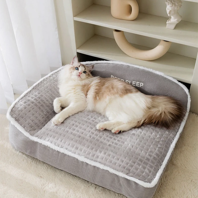 

Dog Bed Mats Soft Warm Large Cat Sofa Cushion Washable Sleeping Kennel Winter Pet Cozy Nest for Small Medium Big Dogs Supplies