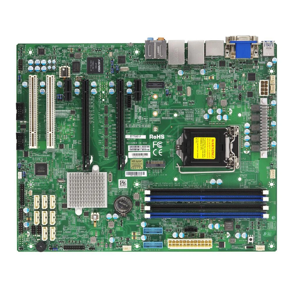 للوحة الأم لمحطة العمل Supermicro C236 شرائح Xeon E3-1200 v5/v6 الجيل السادس/7th. سلسلة كور i7/i5/i3 LGA1151 DDR4 X11Sae-F