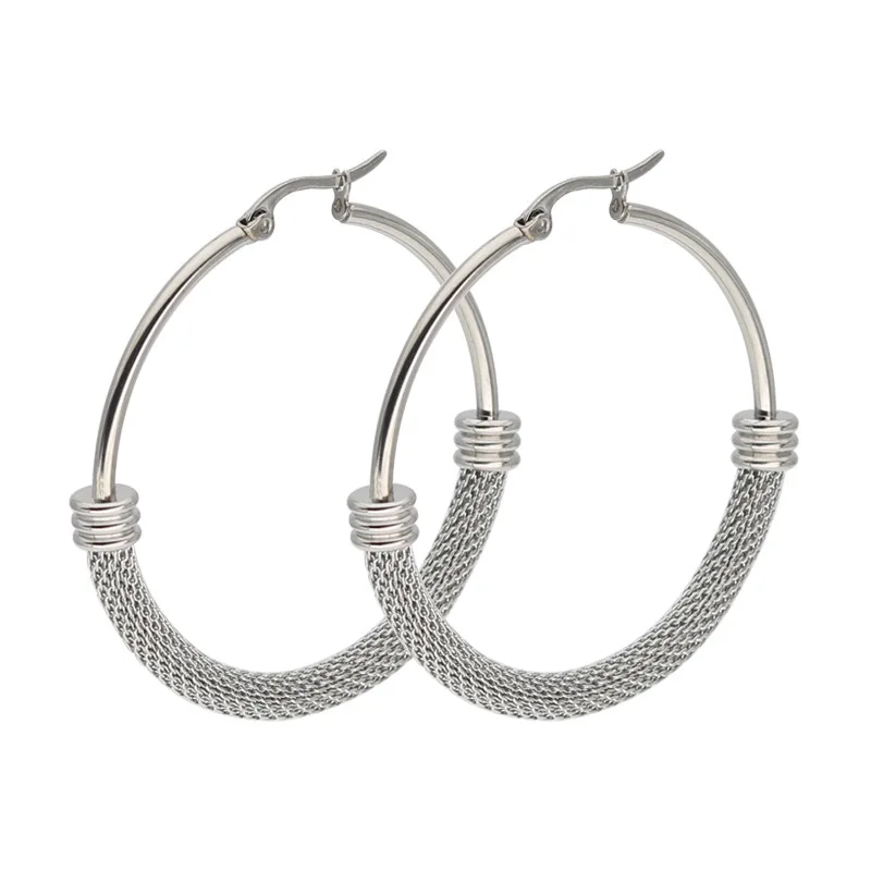 FairLadyHood  Simple Fashion Round Exaggerated Large Earrings Factory Direct Sales Hot Stainless Steel 316L Hoop Earrings