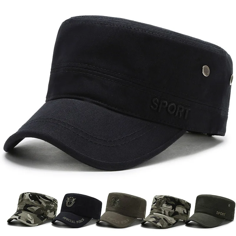 

Camouflage Military Fahion Flat Top Korean Style Trendy Outdoor Sport Autumn Winter Baeball Cap Sun Hat