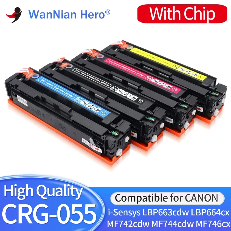 (With chip) Compatible For Canon CRG-055 CRG055 Toner Cartridge for LBP663cdw LBP664cx MF742cdw MF744cdw MF746cx Color Printer