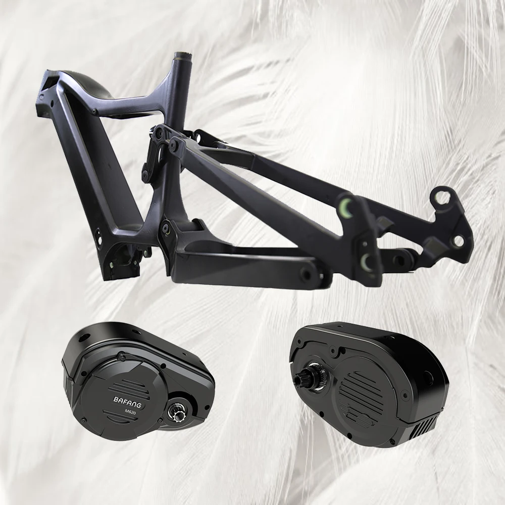 Durable Carbon Fiber Frame for 1000w Full Suspension Ebike 26 Inches Tire Ebike