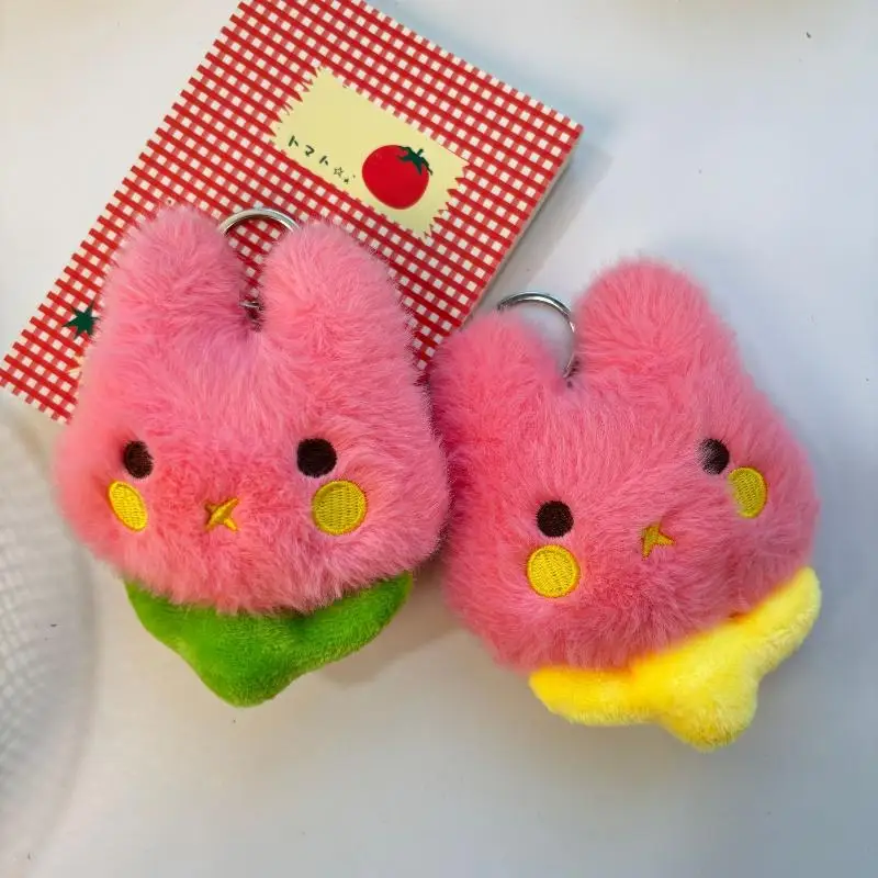 Cartoon Tulpe Kaninchen Plüsch Anhänger Schlüsselbund Kawaii Mode Schlüssel Ring Für Frauen Mädchen Nette Rucksack Anhänger Zubehör Geschenke