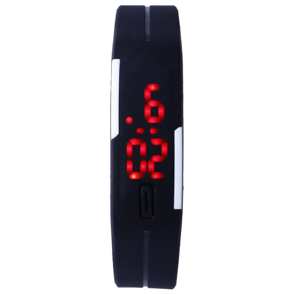 Disney Solid Color Watch Band LED Red Light Children's Electronic Watch Birthday gift school trendy watch