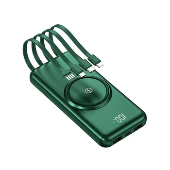 20000mAh Portable Large Capacity Magnetic Wireless Charging Power Bank with 4 Power Cords…