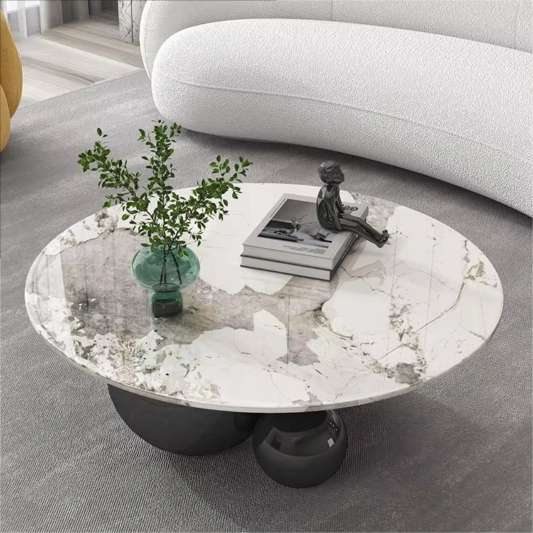 Italian Style Light Luxury Living Room Coffee Table Modern Simple Sintered Stone Tea Table for Home Living Room Furniture
