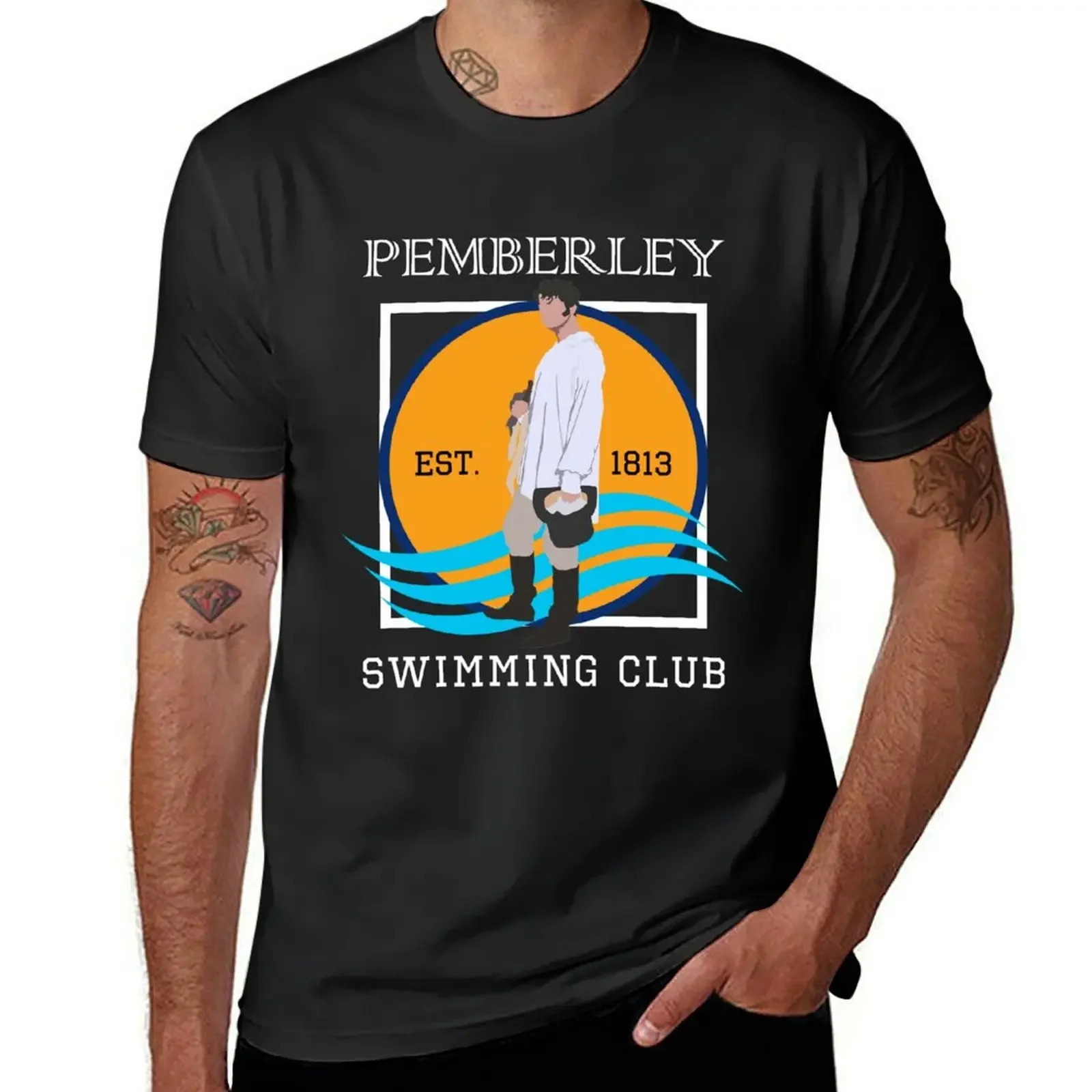 Pemberley Swimming Club Est. 1813 - Pride and Prejudice WHITE T-Shirt summer tops mens t shirts pack