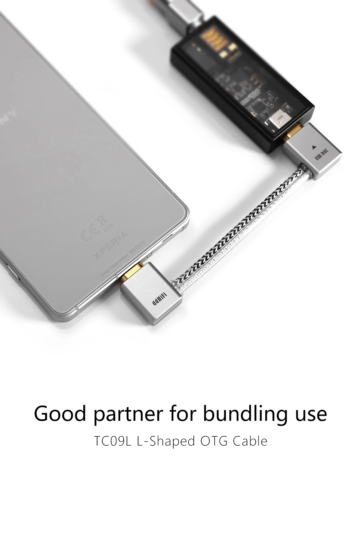 Vorbestellung DDHiFi TC09L/MFi09L USB-C/L-förmiges auf USB-C L-förmiges OTG-Kabel mit umgekehrter Verbindung zum Aufladen verwendet werden – Detail 5