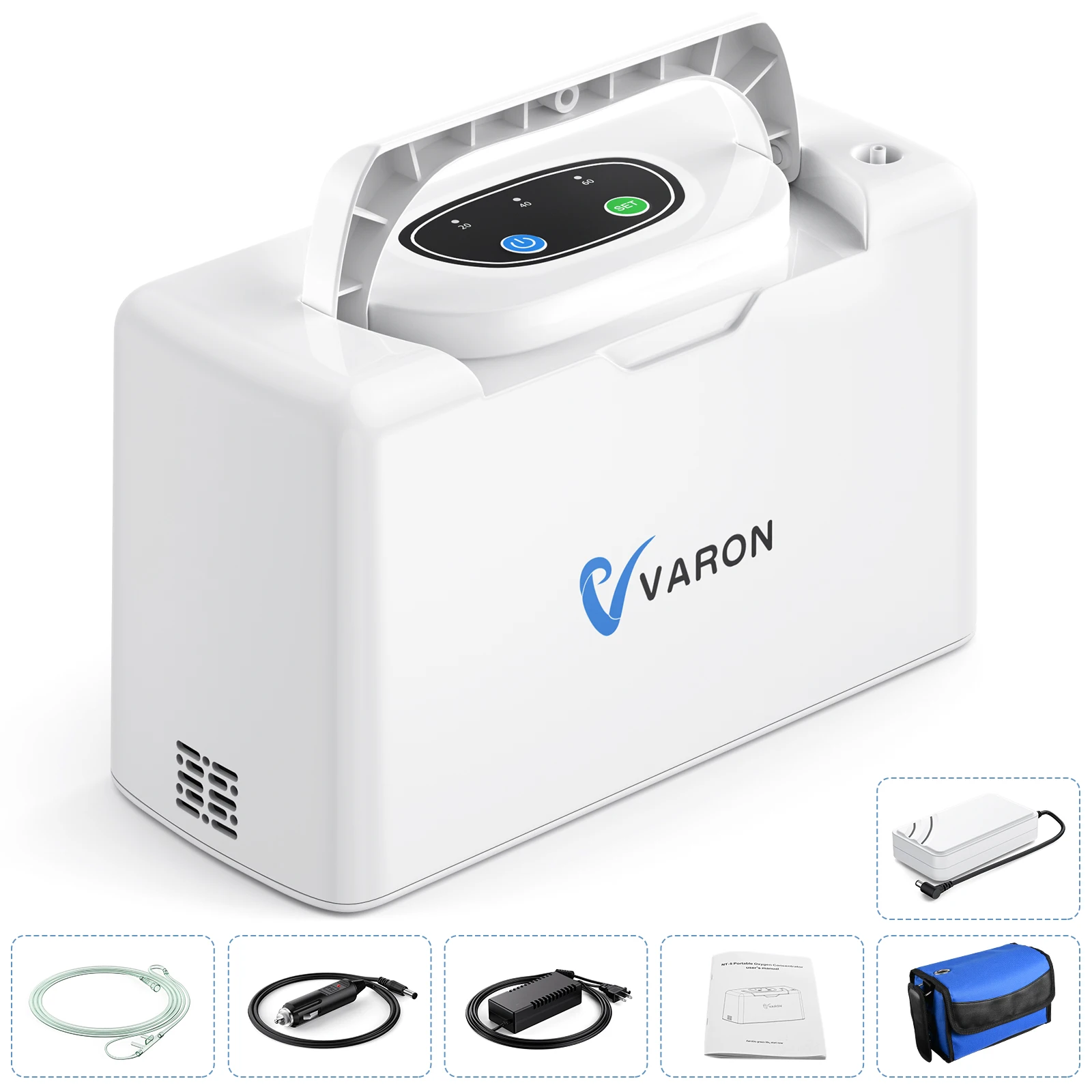 VARON Portable NT-05 Continue flow Air Purifier Machine Con-cen-tra 33% Purity, AC/DC 110-220V, for Outdoor Travel In Car