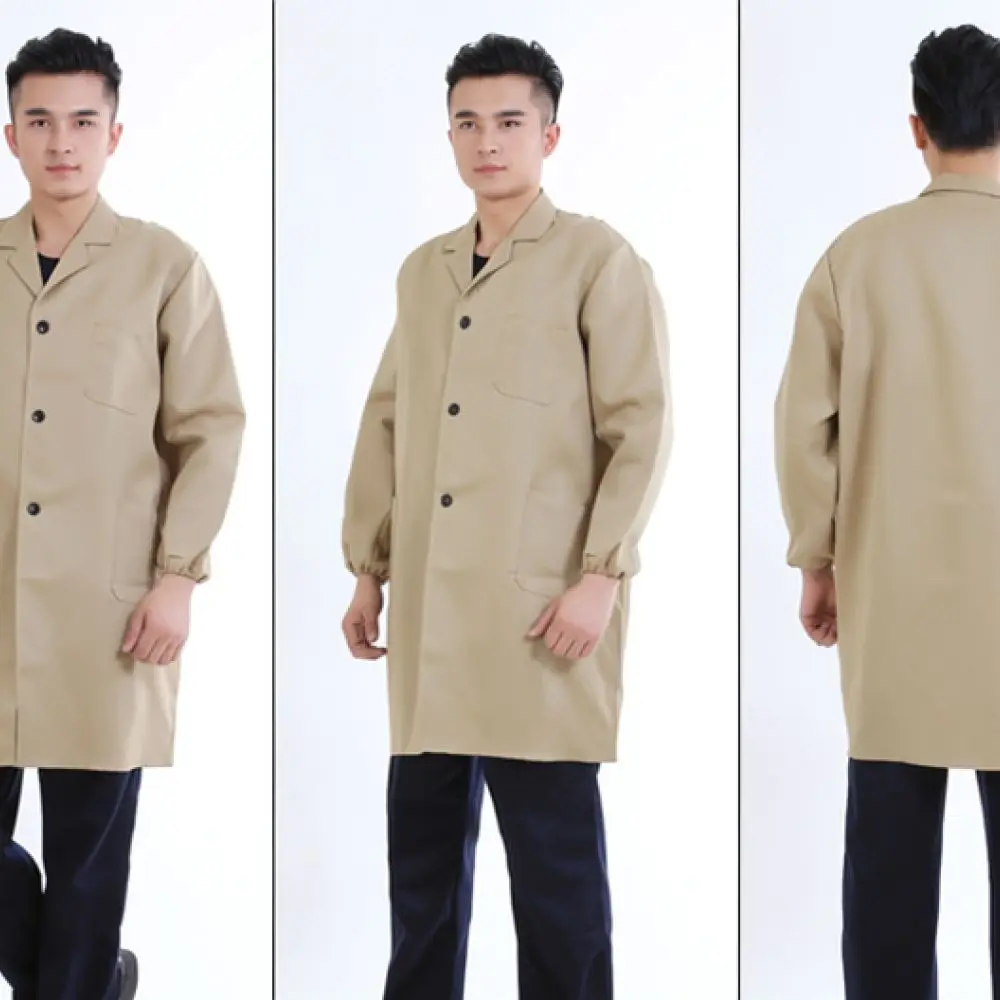 Breathable Industrial Work Jacket Durable Polyester Cotton Protective Coverall For Workshop Warehouse Maintenance Manual Labor