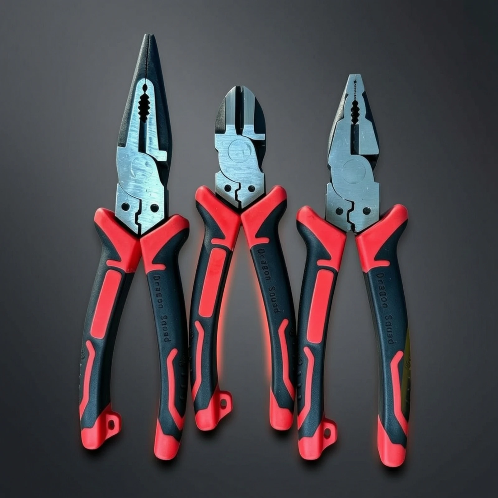 3 Pieces Pliers Assortment Spring-Loaded Pliers Set Hand Tools Ergonomic Non-Slip for DIYers, Home Repairs, Workshop
