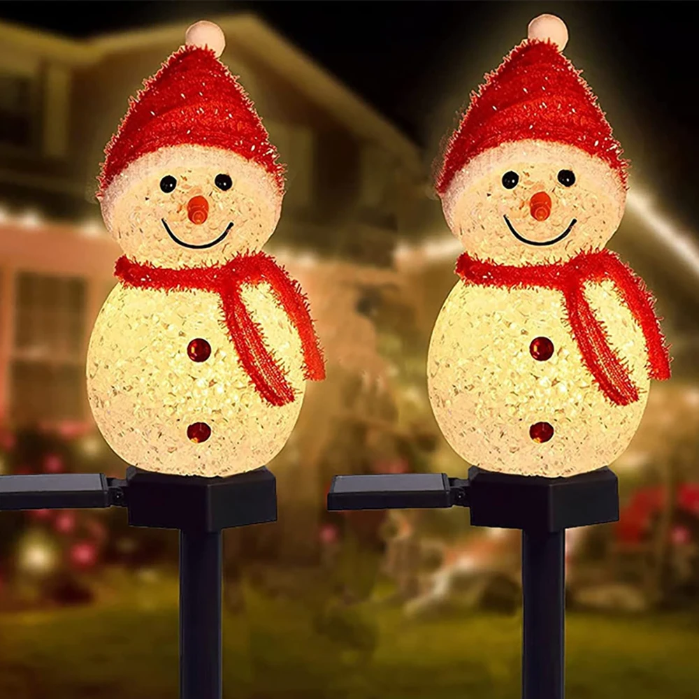 Santa Claus Solar Light Outdoor Snowman Christmas Garden Light for Garland Country Yard Christmas Tree Decorations with 5 Colors