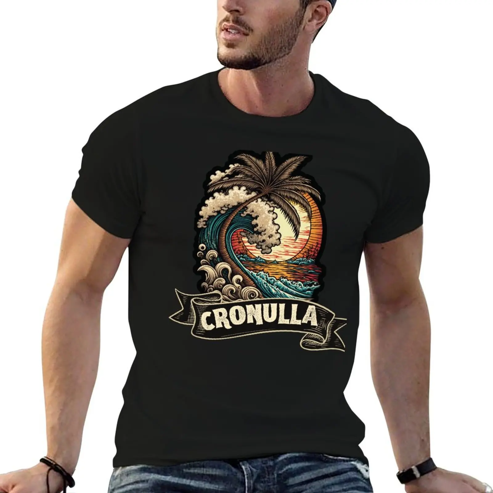 Cronulla Beach T-Shirt blanks aesthetic clothes Men's cotton t-shirt