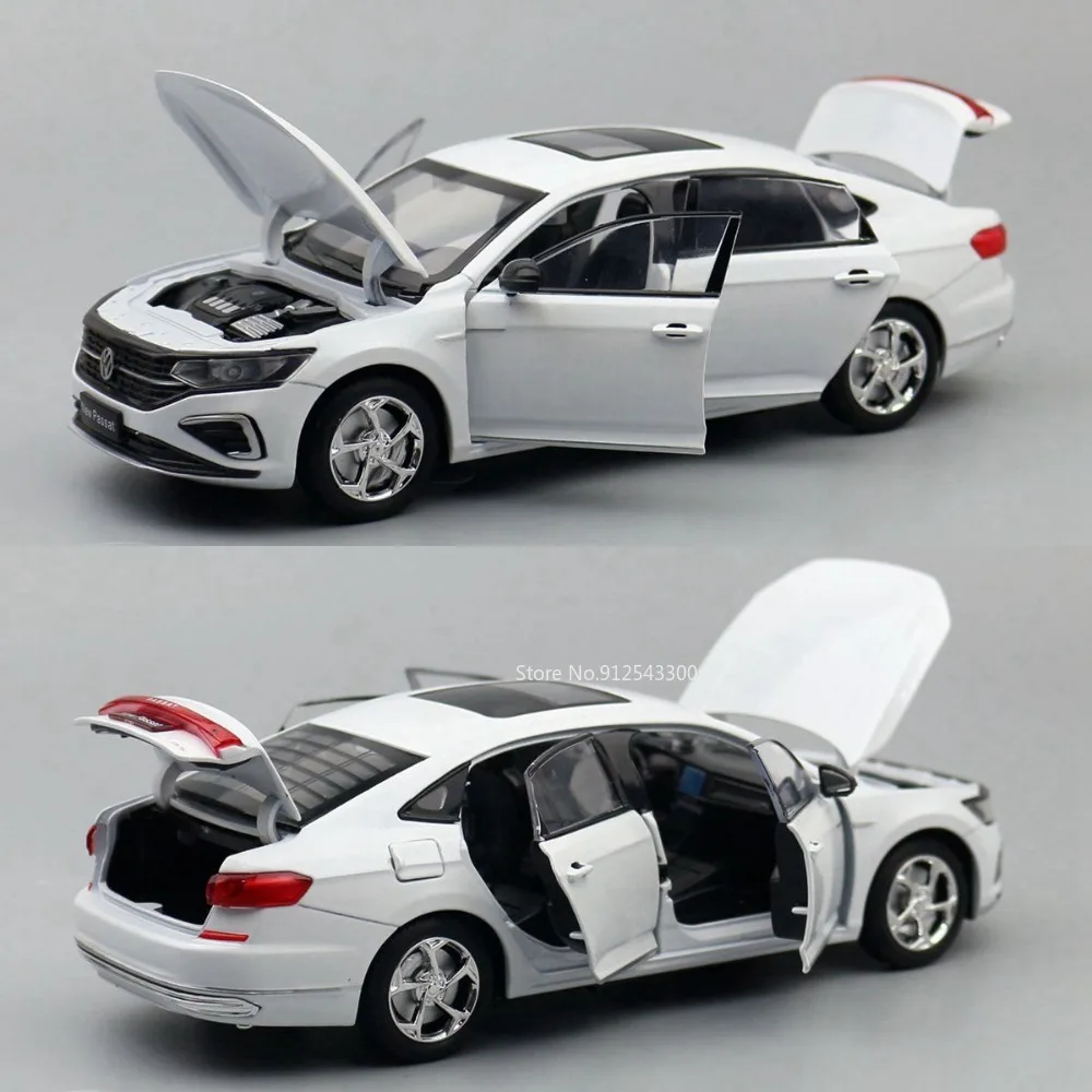 1/24 Passat 2013 Toy Car Model Alloy Diecast with 6 Doors Opened Sound Light Pull Back Scale Model Car Toy for Boy Holiday Gifts