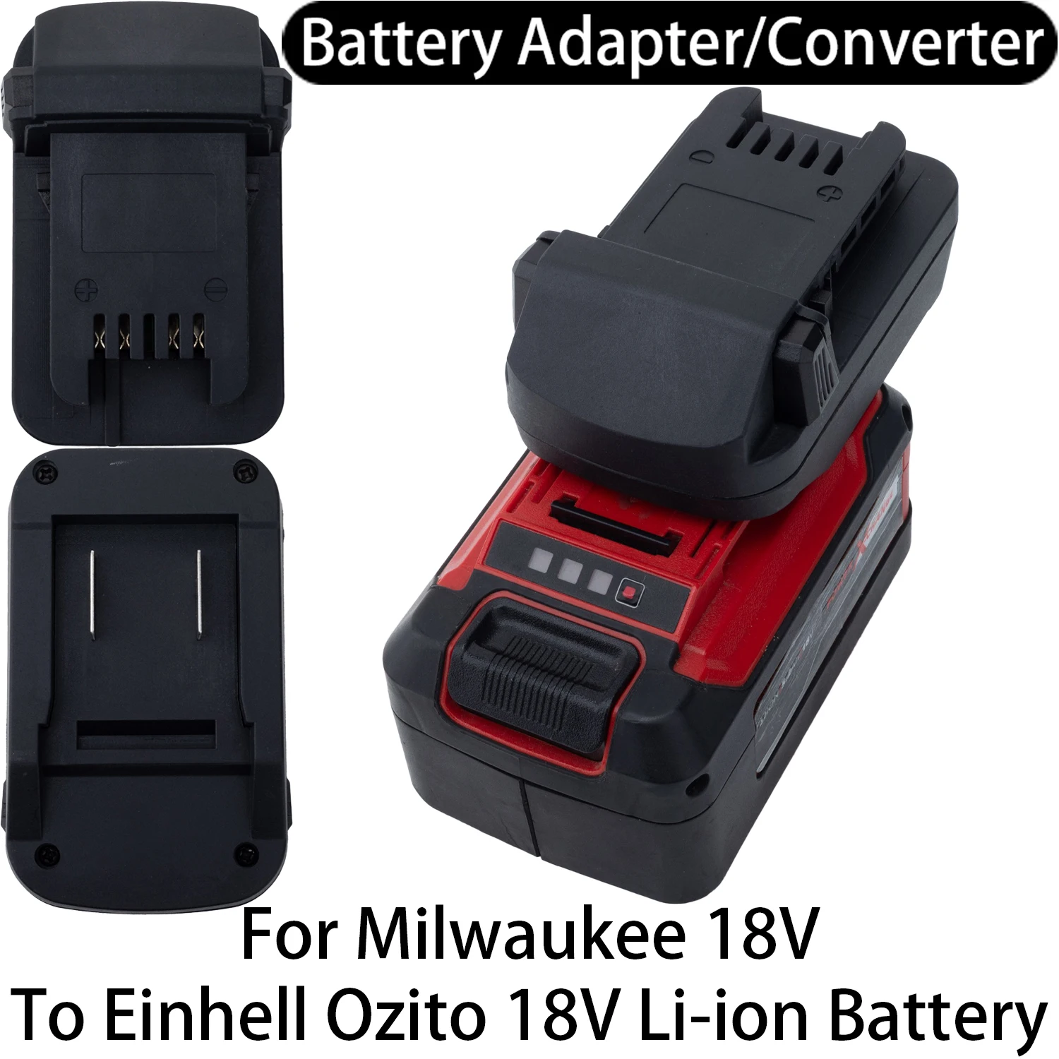Adaptador de Bateria para Ferramentas Milwaukee 18V Li-ion para Bateria Einhell Ozito 18V Li-ion, Conversor de Acessório para Ferramentas Elétricas