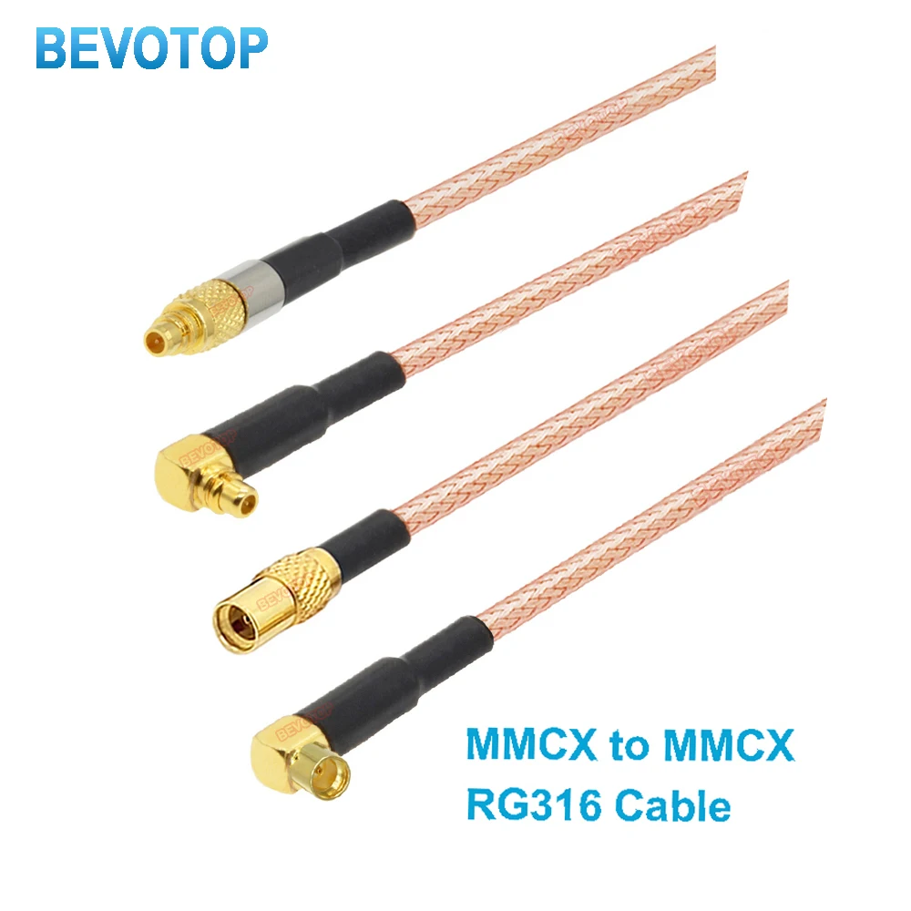 100PCS RG-316 MMCX to MMCX Male/Female Connector 50 Ohm RG316 RF Coaxial Cable Pigtail Extension Coax Jumper