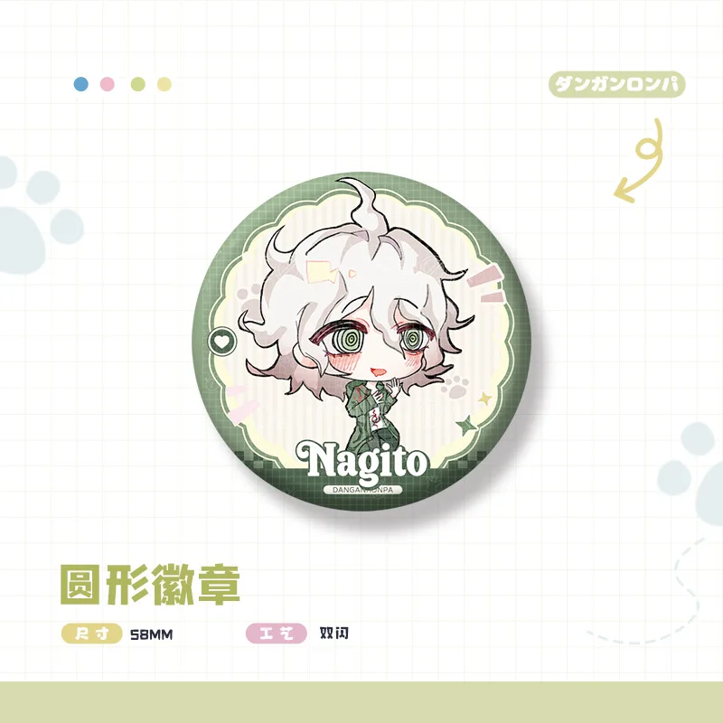Nagito Komaeda Hinata Hajime Anime Badges Pins Kokichi Oma Women Brooch Cartoon Kawaii Cosplay Brooches for Bag Accessorie Gift
