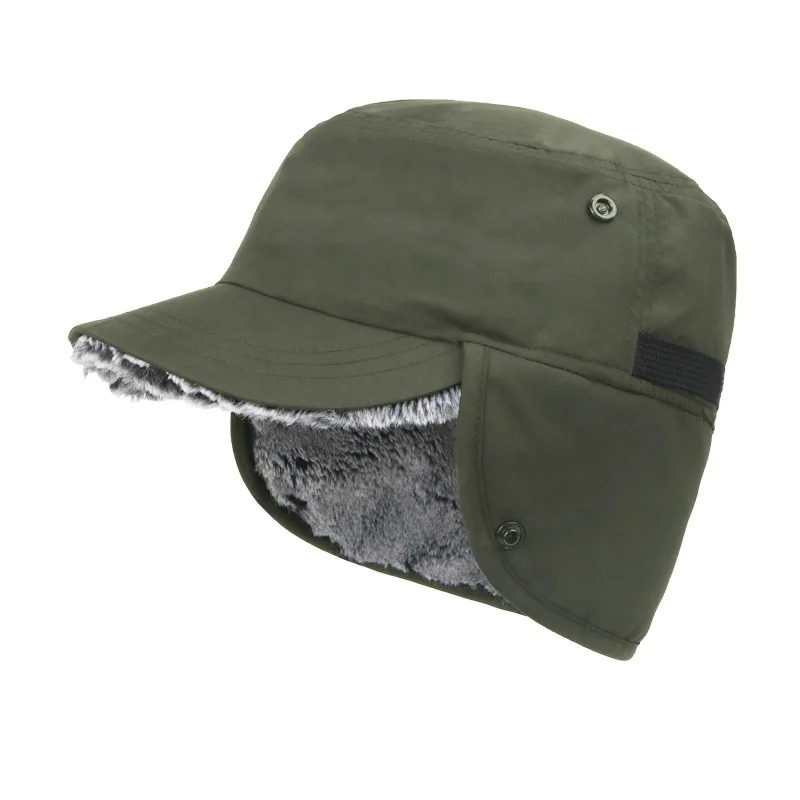 Men's Winter Trend Peaked Cap Women's Simple New Plush Thickening Warm Outdoor Fishing Work Hiking Cycling Ear Protection Hat