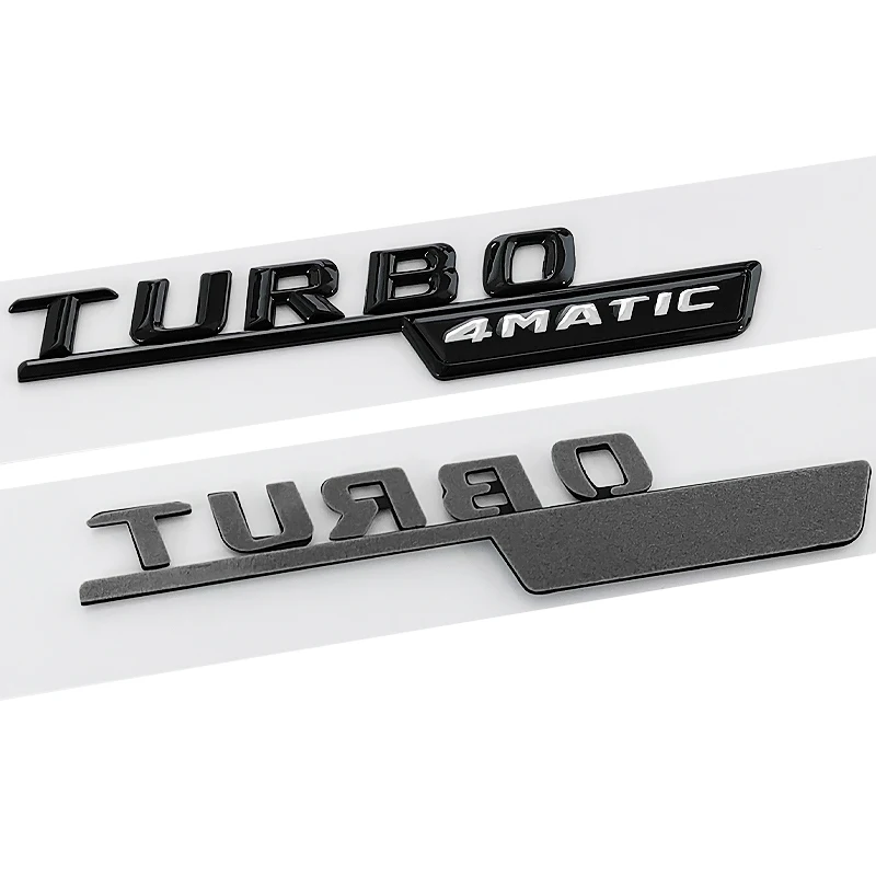 3d Auto Spatbord Turbo Amg Logo Turbo 4Matci Embleem Badge Sticker Voor Mercedes Benz A45 A35 Cla45 Gla45 Cla35 Gle53 Amg Accessoires