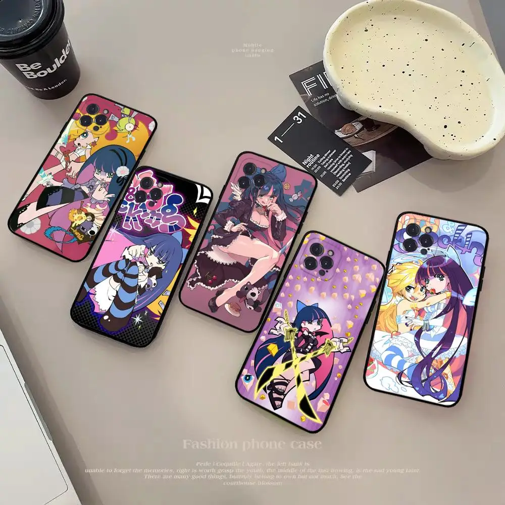 Panty Stocking with phone case Silicone Soft for iphone 15 14 13 12 11 Pro Mini XS MAX 8 7 6 Plus X XS XR Cover