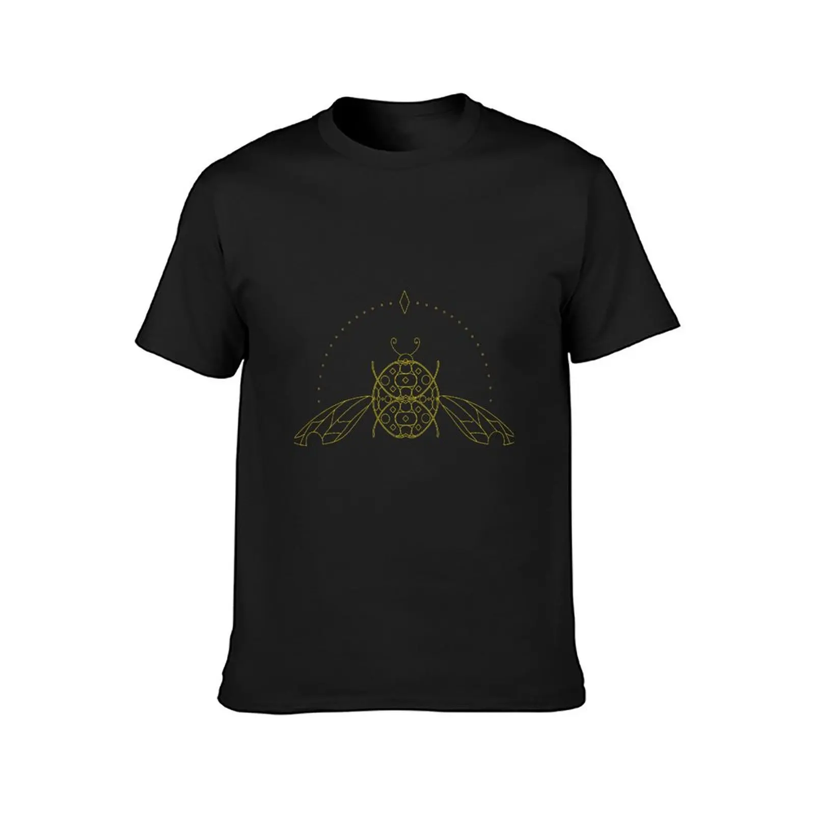 Gold Ladybug T-Shirt customs graphics oversized summer tops plain black t shirts men