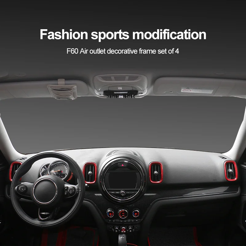 Car Air Outlet  Shell for Bmw Mini F60 Countryman 4pcs Front Air Conditioner Decorative Frame ABS Plastic Sticker Car Styling view 2