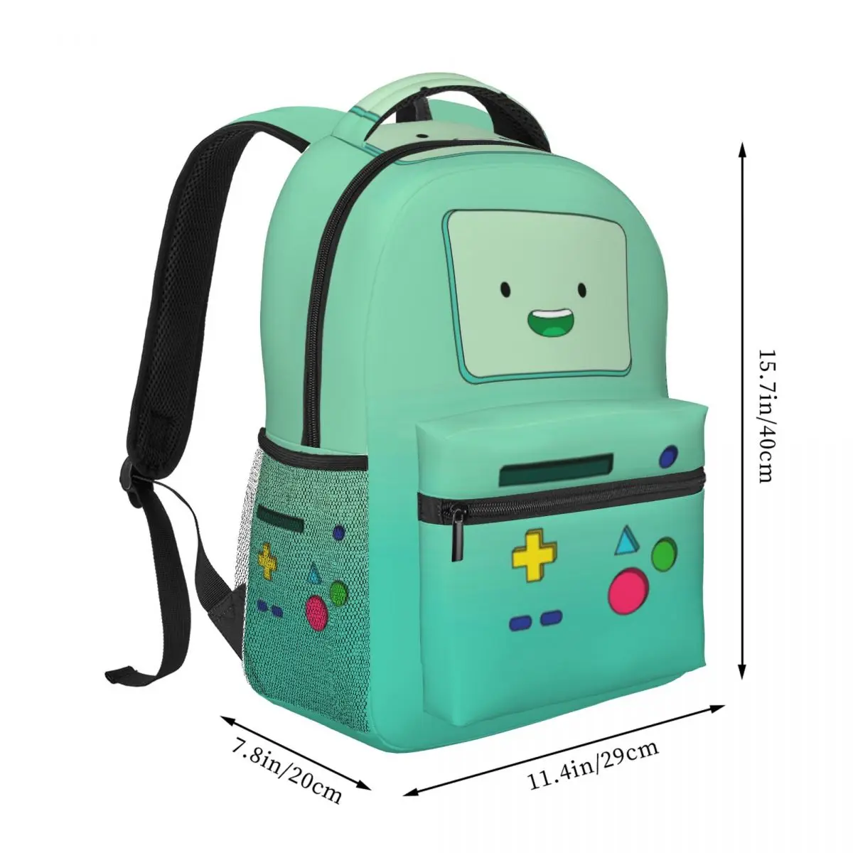 Adventure Time Jake BMO Backpack Student Schoolbag for Men Women Laptop Canvas Bags 16in