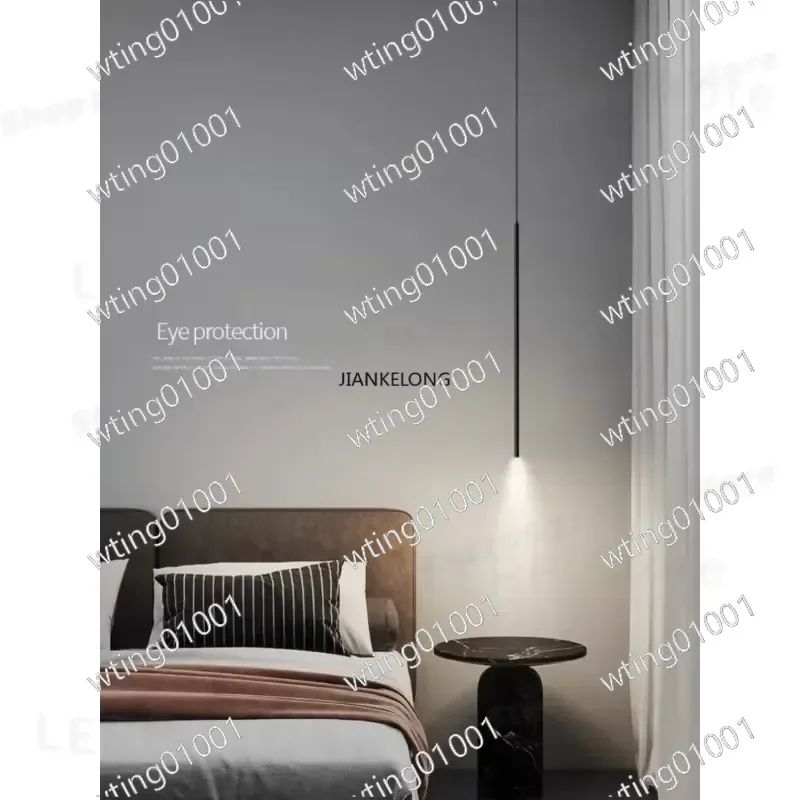 Sleek Linear LED Hanging Lamp for Bedroom Bedside Reading Modern Chandelier for Living Room Bar Coffee Shop Decorative Light