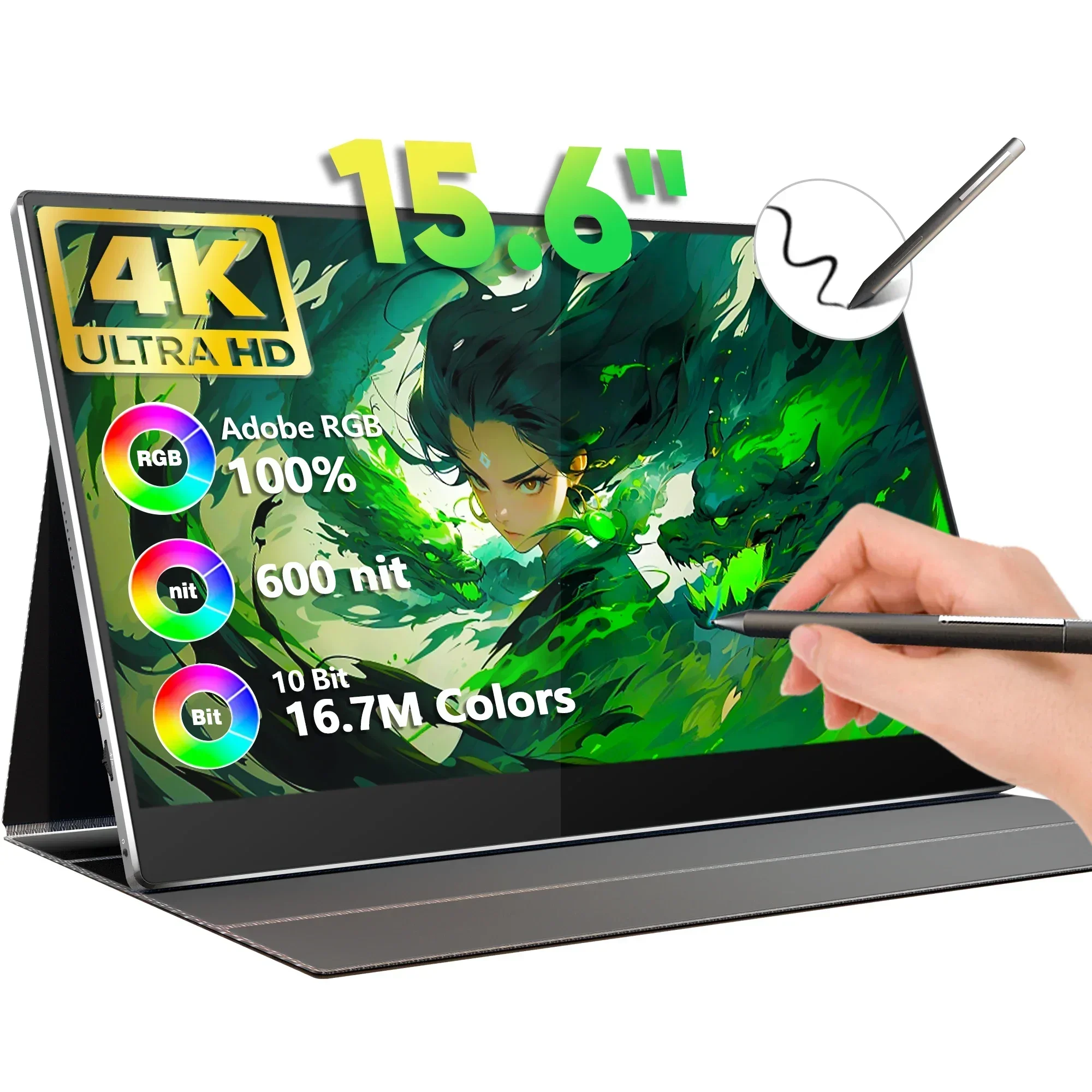 CHKJ Sibolan 15.6 Inch 4K Portable Gaming  60Hz Refresh Rate Touch Screen OEM PS5 Stylus Pen HDR PC Use RGB Wide