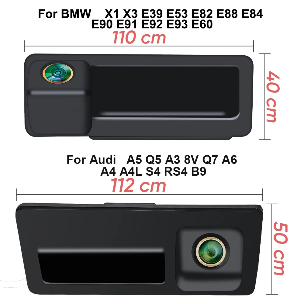 Rear View Camera For Audi A5 Q5 A3 8V Q7 A4 A4L S4 For BMW X1 X3 E39 E53 E82 Backup Reverse AHD 2K Fisheye Lens Camera AHD 1080P