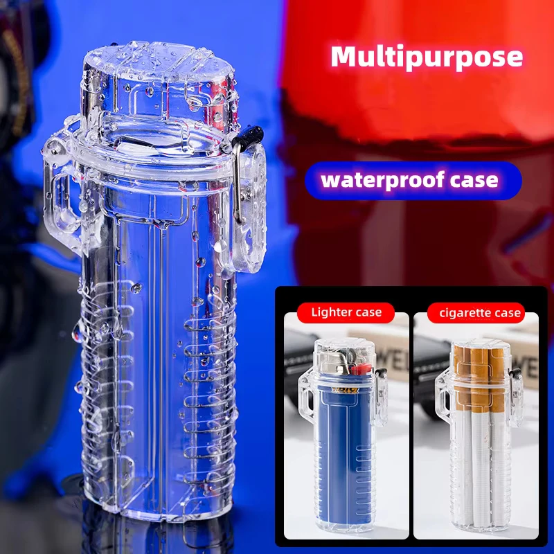 Étui pour briquet Transparent et étanche multifonctionnel, support de couverture pour briquet pleine taille J6