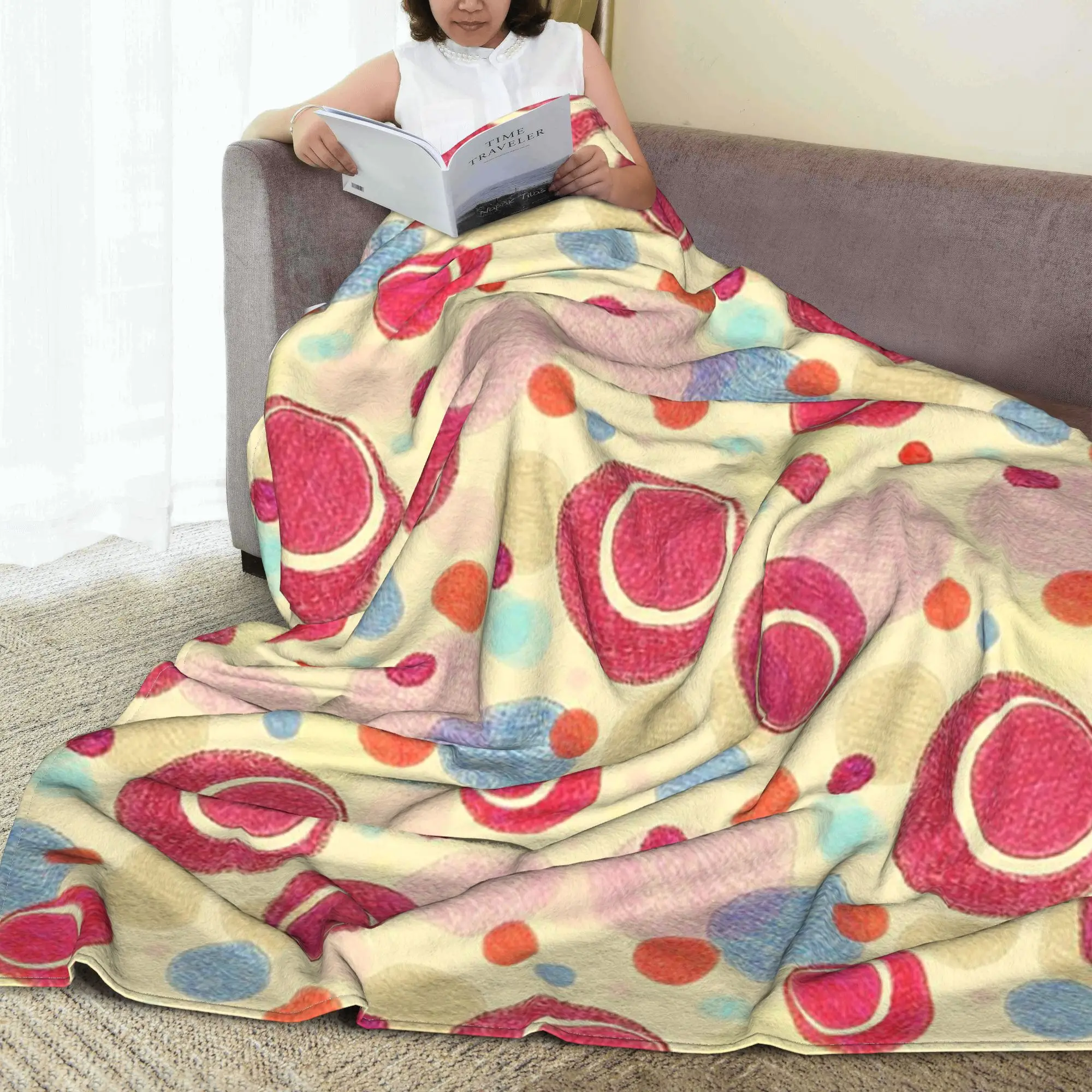 

Легкое одеяло в горошек Radical, дышащее фланелевое одеяло для дивана для дома, спальни, уличные пледы, покрывало, одеяло