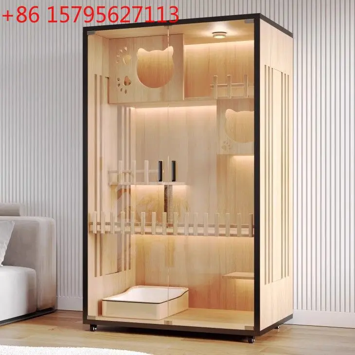 

Cat Villa Pet Cabinet Cat Cage Household Indoor Cat House Large Free Space