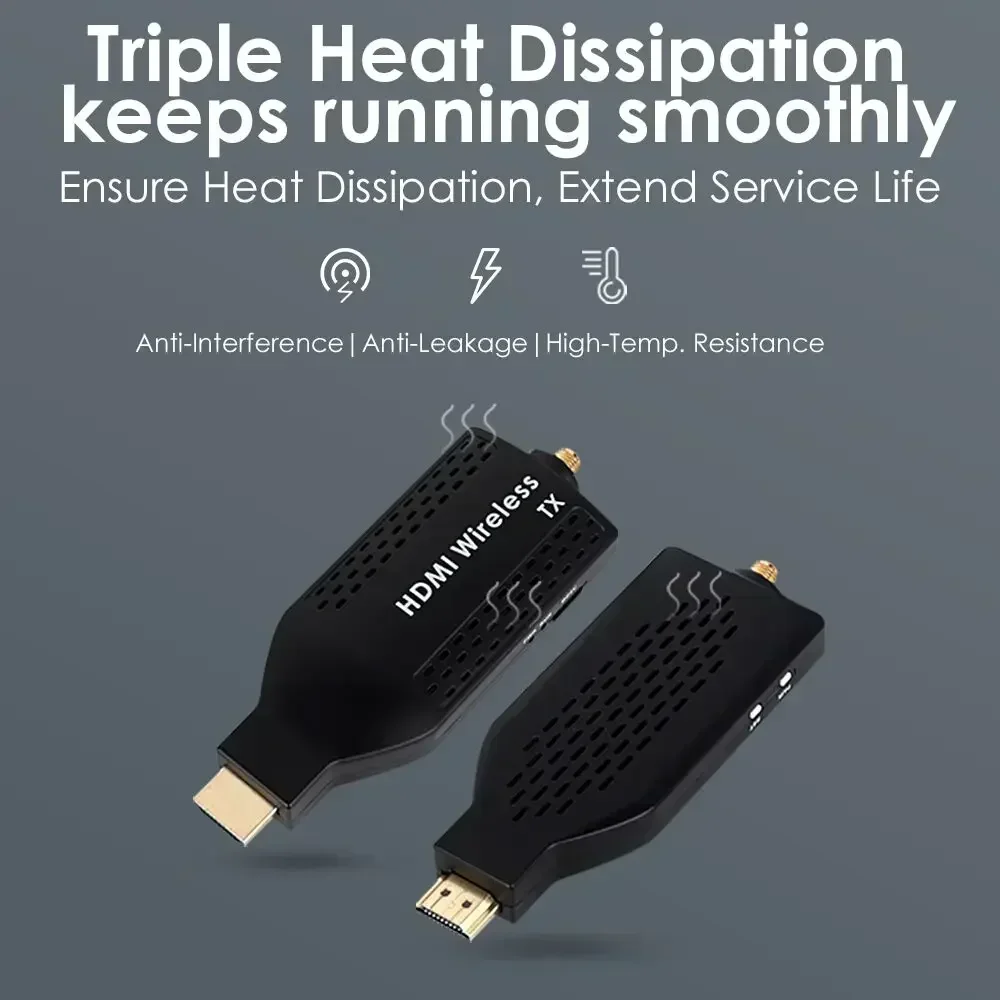 150M 1080P Wireless HDMI Transmitter Receiver Extender 1 TX-4 RX Audio Video Extender HDMI Loop-Out for PS4, Laptop, Monitor,TV