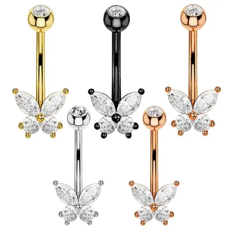 

Wholesales Navel Piercingss Belly Button Rings 14G Stainless Steel CZ 3/8" 10mm Piercing Barbell Body Jewelry for Women Girls